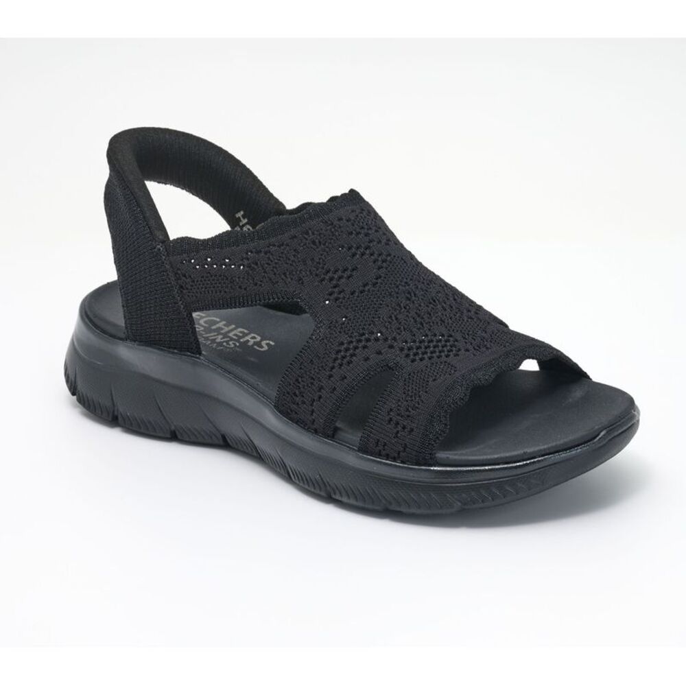 Skechers Women's Sz 8.5 Slip-ins Summits Crochet Knit Sandals Black